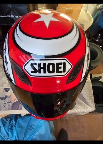 Kırmızı SHOEI Camlı Motosiklet Kaskı - Görsel 2