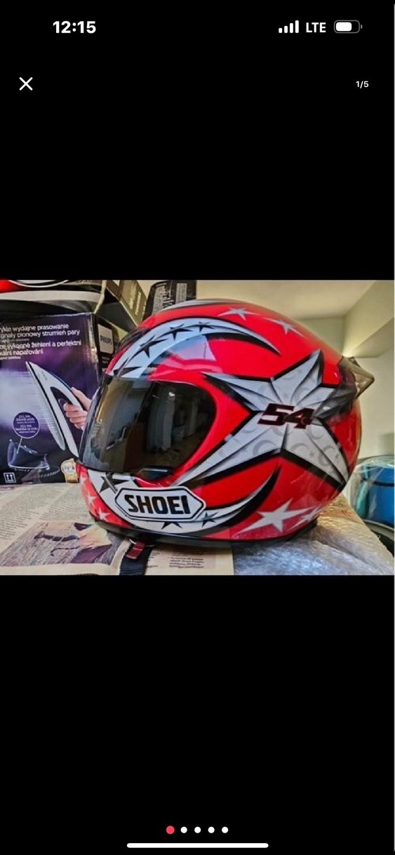 Kırmızı SHOEI Camlı Motosiklet Kaskı - Görsel 3