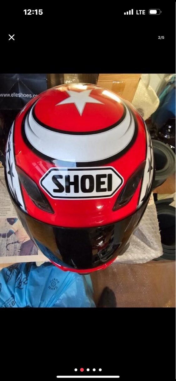 Kırmızı SHOEI Camlı Motosiklet Kaskı - Görsel 2