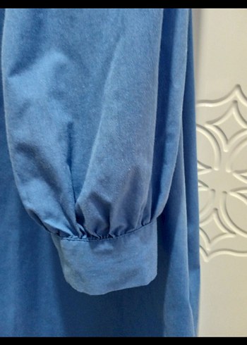 LCW mavi tunik gömlek balon kol - Görsel 3