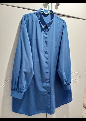 LCW mavi tunik gömlek balon kol - Görsel 2