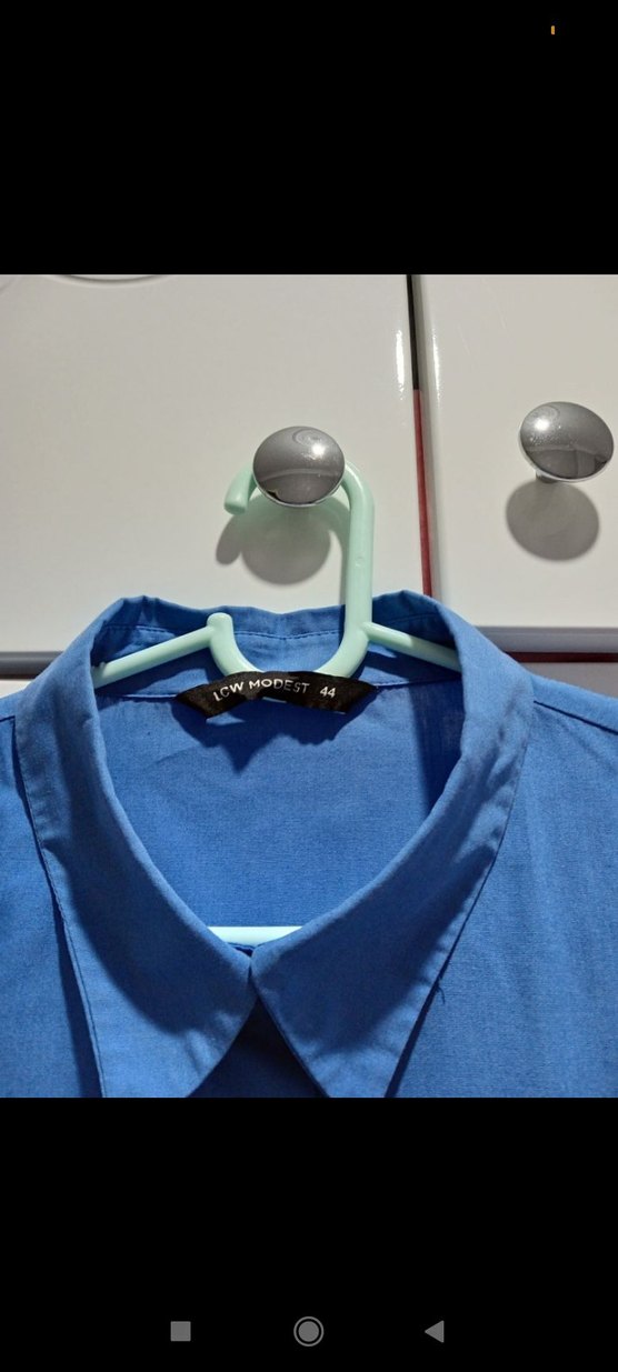 LCW mavi tunik gömlek balon kol - Görsel 5