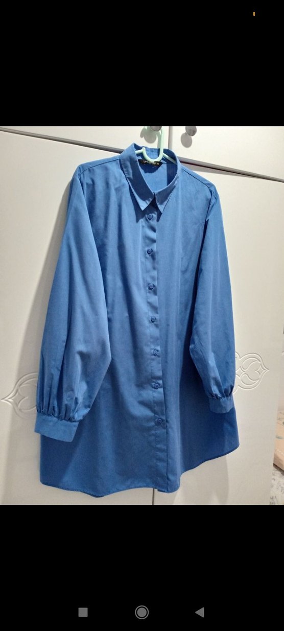 LCW mavi tunik gömlek balon kol - Görsel 2