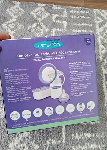 göğüs süt pompasi elektrikli lansinoh - Görsel 3