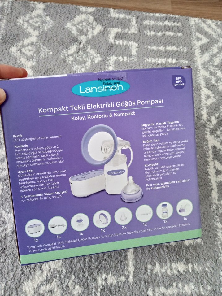 göğüs süt pompasi elektrikli lansinoh - Görsel 3
