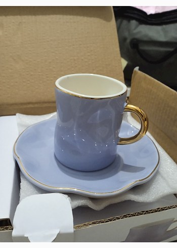 ikili fincan takımı mavi pastel - Görsel 3