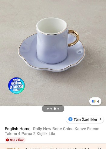 ikili fincan takımı mavi pastel - Görsel 7