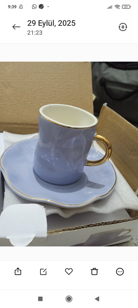 ikili fincan takımı mavi pastel - Görsel 5