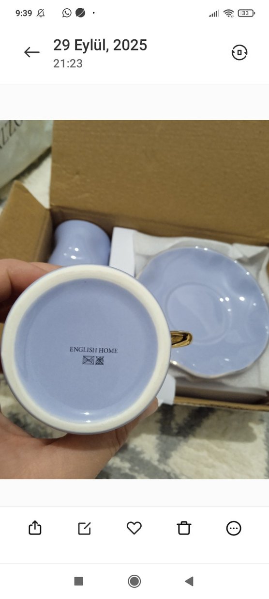 ikili fincan takımı mavi pastel - Görsel 2