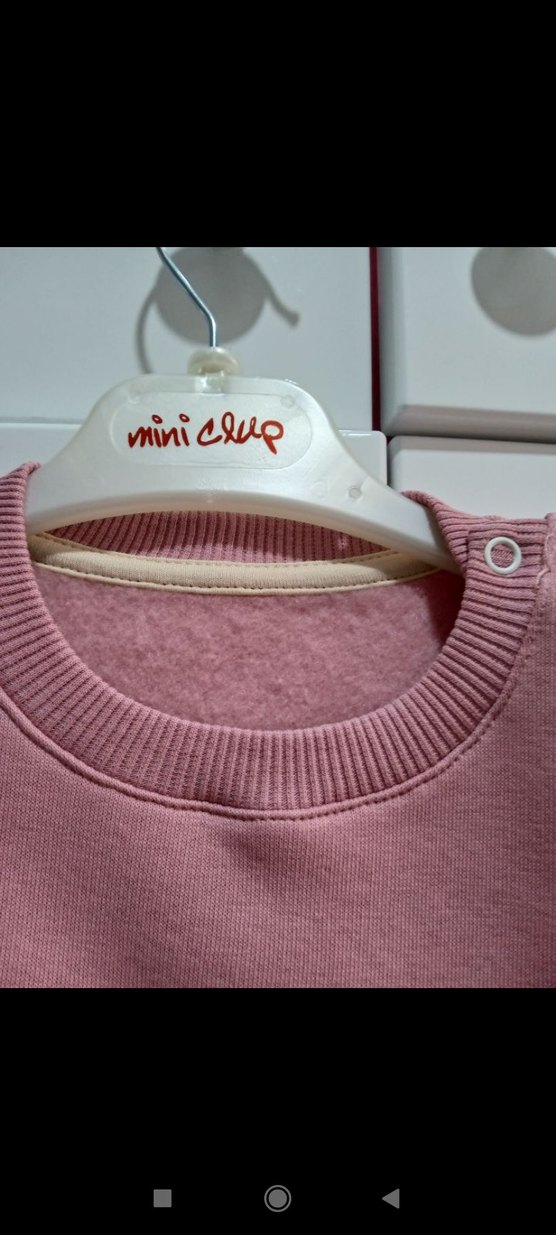 Pembe Nakışlı Örgü Bebek Kız Takımı - Görsel 5