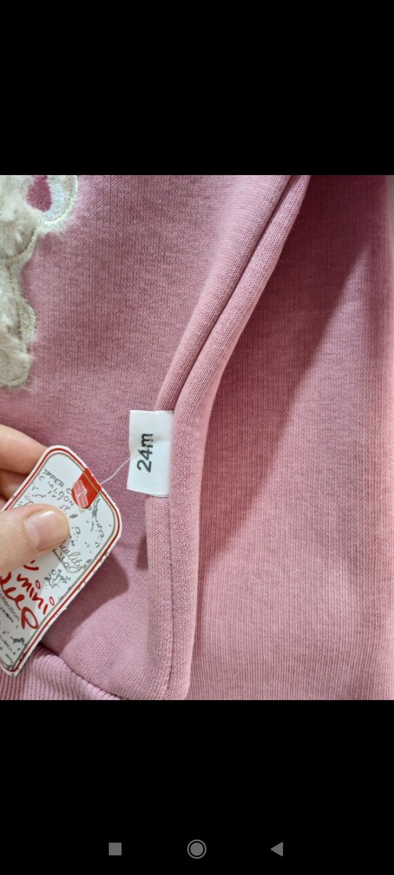 Pembe Nakışlı Örgü Bebek Kız Takımı - Görsel 4