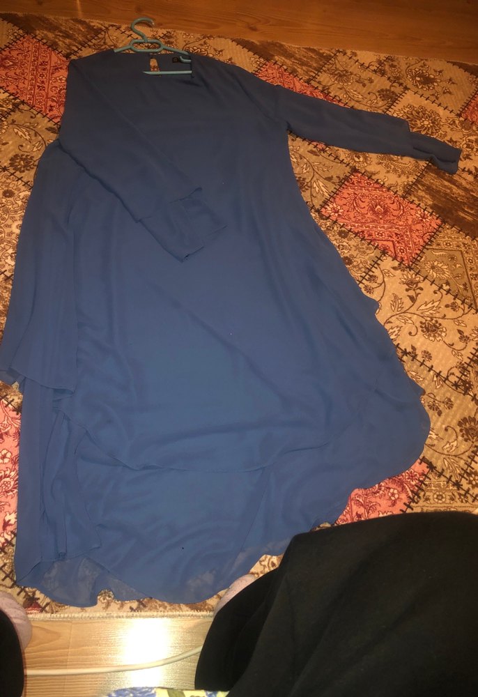 Uzun Kollu Mavi Bohem Kadın Tunik - Görsel 2