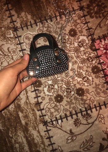 Siyah taşlı mini Kadın Çanta - Görsel 3