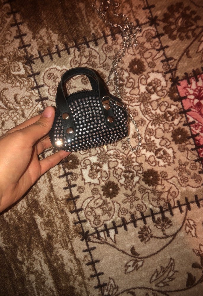 Siyah taşlı mini Kadın Çanta - Görsel 3