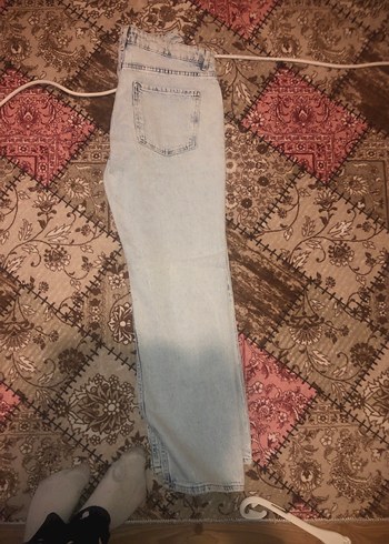 Gri Batik Desenli Kadın Denim Pantolon - Görsel 3