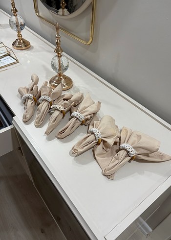 Sunumluk peçete ve yüzük 6 lı set - Görsel 4