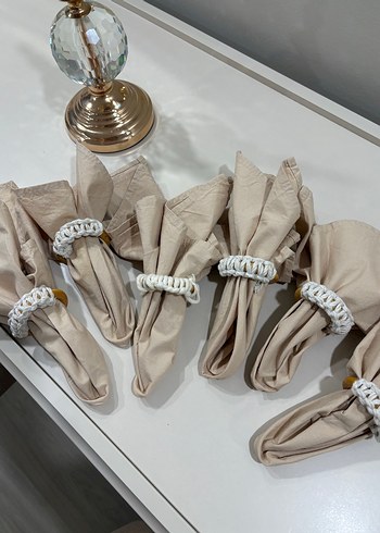 Sunumluk peçete ve yüzük 6 lı set - Görsel 2