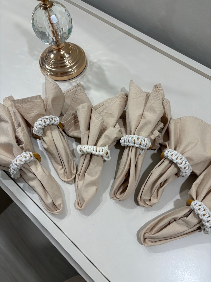 Sunumluk peçete ve yüzük 6 lı set - Görsel 2