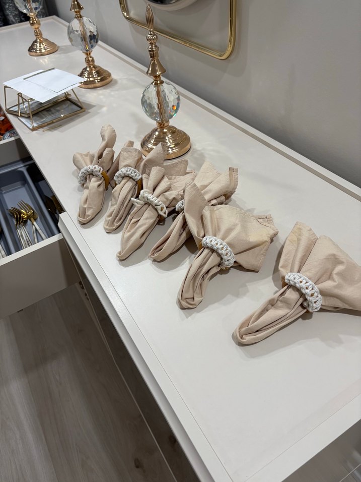 Sunumluk peçete ve yüzük 6 lı set - Görsel 3