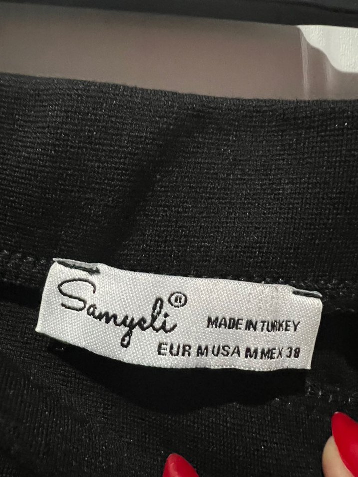 Siyah Mini zincir detaylı etek - Görsel 4