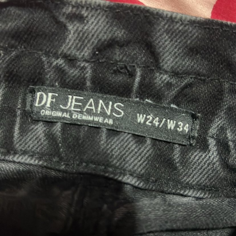 Gri Siyah Bol Kesim Kadın Kot Pantolon - Görsel 5