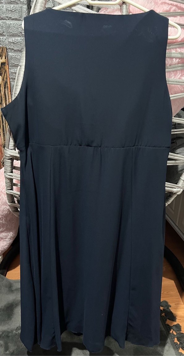 Nakışlı, Pilili, Lacivert Uzun Abiye Elbise - Görsel 5