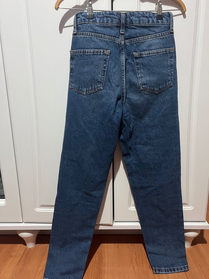 Kadın Lacivert Rahat Kesim Street Style Kot Pantolon - Görsel 2