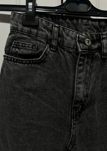 Gri Bol Kesim Midi Denim Kadın Jean - Görsel 3