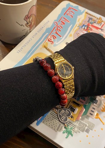 Kırmızı Boncuklu Vintage unisex bileklik - Görsel 2