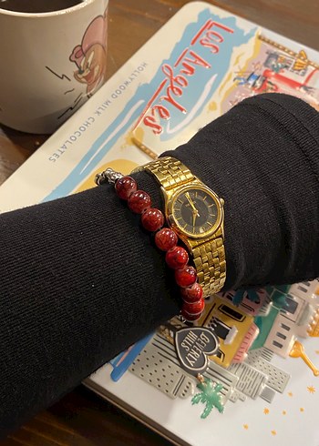 Kırmızı Boncuklu Vintage unisex bileklik - Görsel 3