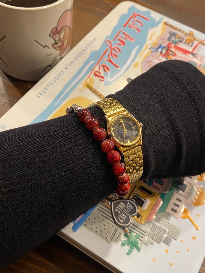 Kırmızı Boncuklu Vintage unisex bileklik - Görsel 2