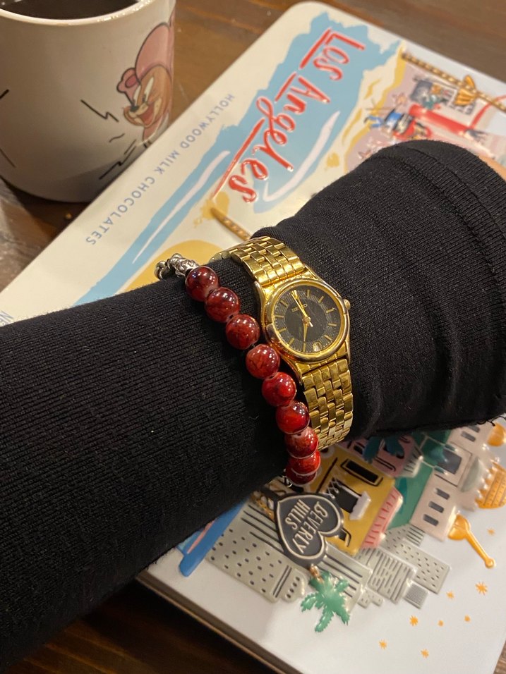 Kırmızı Boncuklu Vintage unisex bileklik - Görsel 3