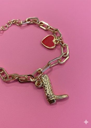 Zincir Detaylı Altın Renkli Kadın Bileklik - Görsel 2