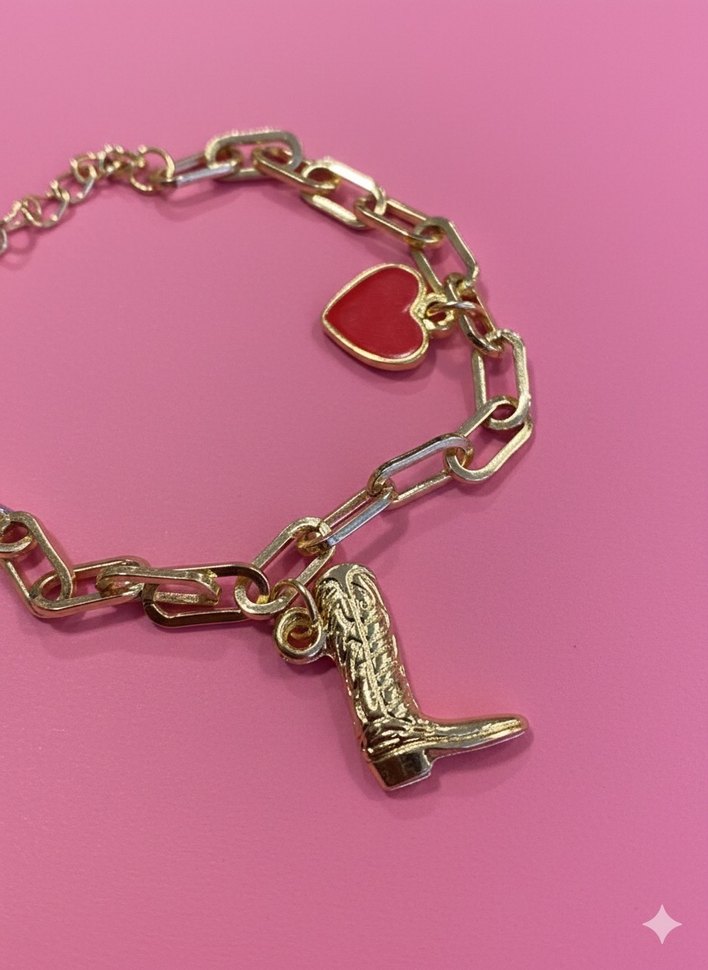 Zincir Detaylı Altın Renkli Kadın Bileklik - Görsel 2