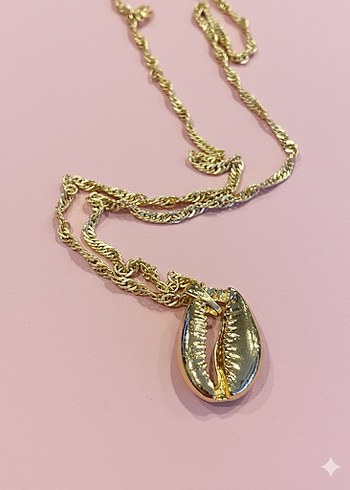 Yılan Desenli Parlak Altın Zincir Kolye - Görsel 2