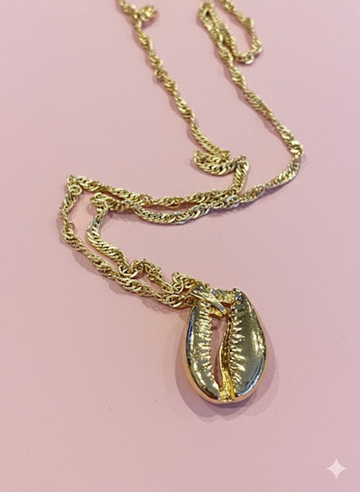 Yılan Desenli Parlak Altın Zincir Kolye - Görsel 2