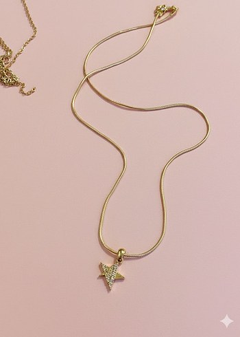 Altın Renk Mini Yıldız Kolye - Görsel 2