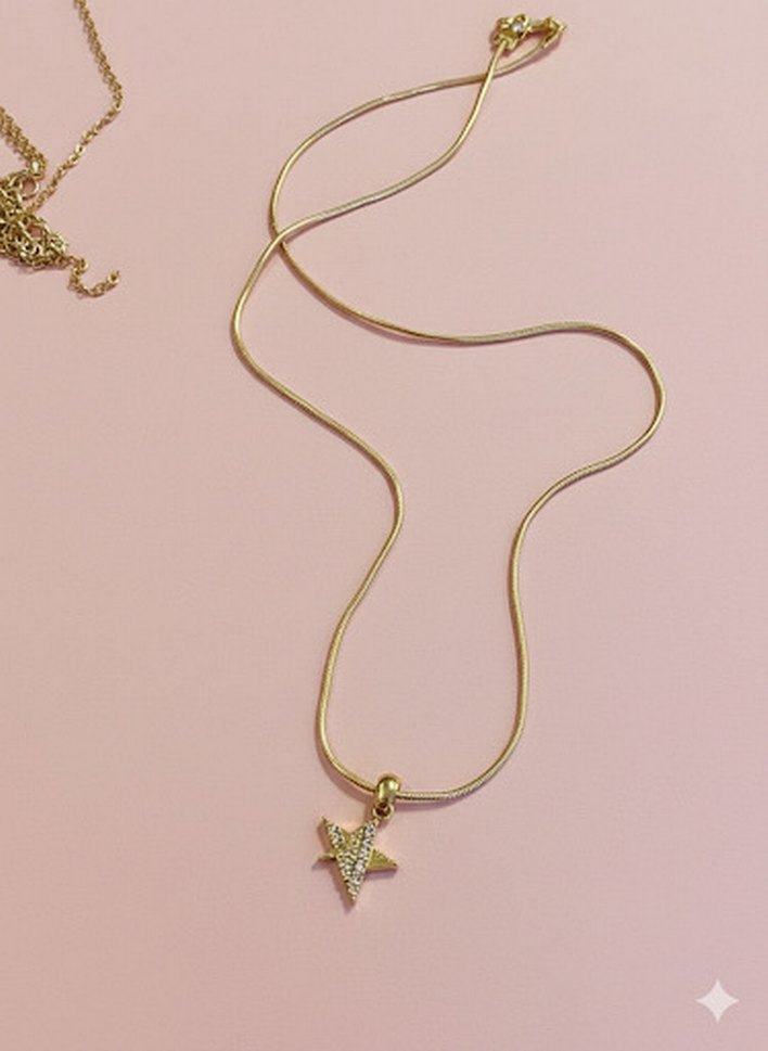 Altın Renk Mini Yıldız Kolye - Görsel 2