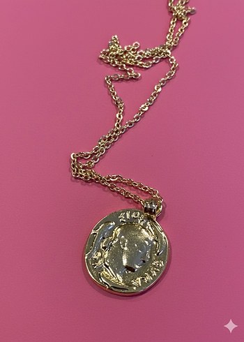 Uzun Zincirli Altın Renkli Kadın Kolye - Görsel 2