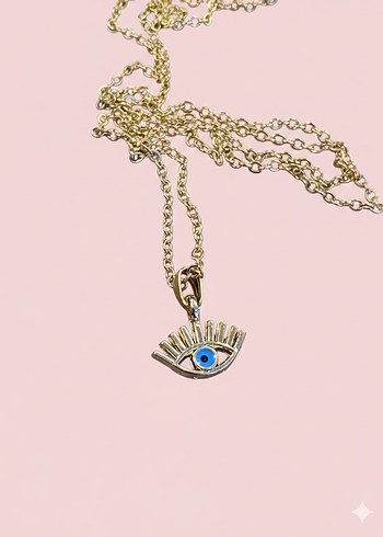 Zincir Detaylı Uzun Altın Bohem Kolye - Görsel 2