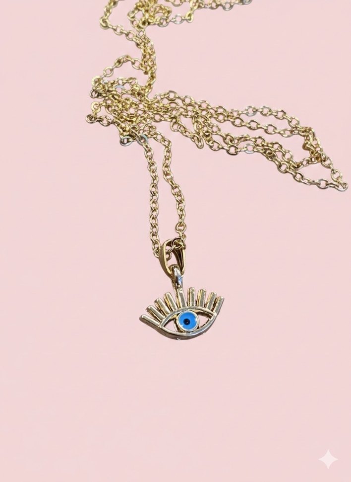 Zincir Detaylı Uzun Altın Bohem Kolye - Görsel 2