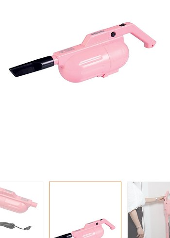 Pastel Pembe Elektrikli Süpürge - Görsel 3