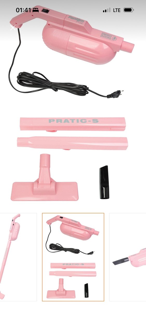 Pastel Pembe Elektrikli Süpürge - Görsel 2