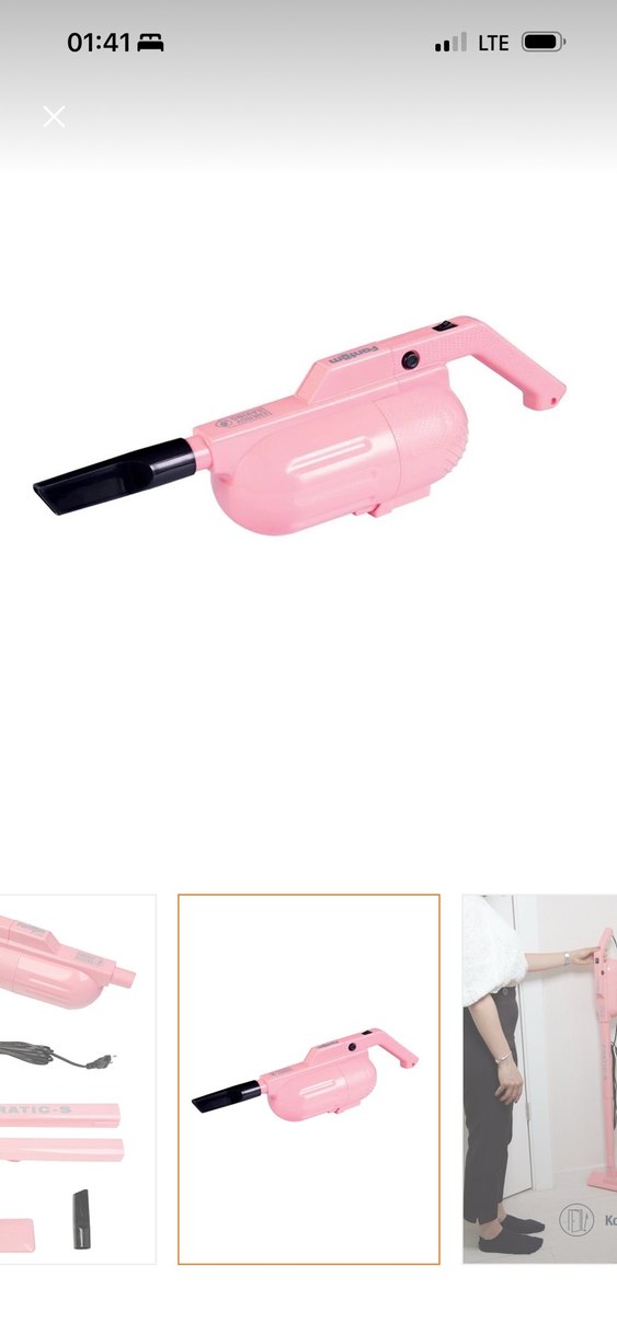 Pastel Pembe Elektrikli Süpürge - Görsel 3