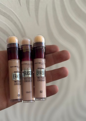 Maybelline Eraser Çok Amaçlı Kapatıcı 00,01,02 Beige