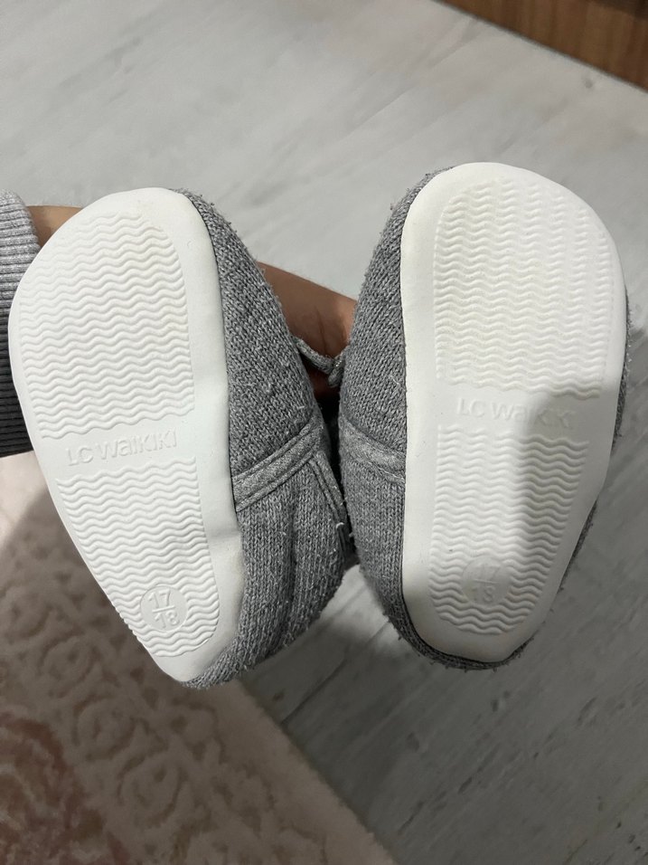 Gri Örgü Erkek Bebek Patik - Görsel 2