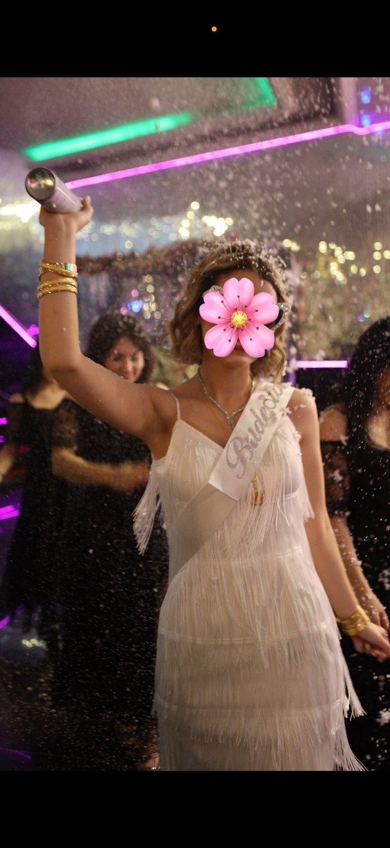 Püsküllü beyaz after - kına elbisesi - Görsel 2