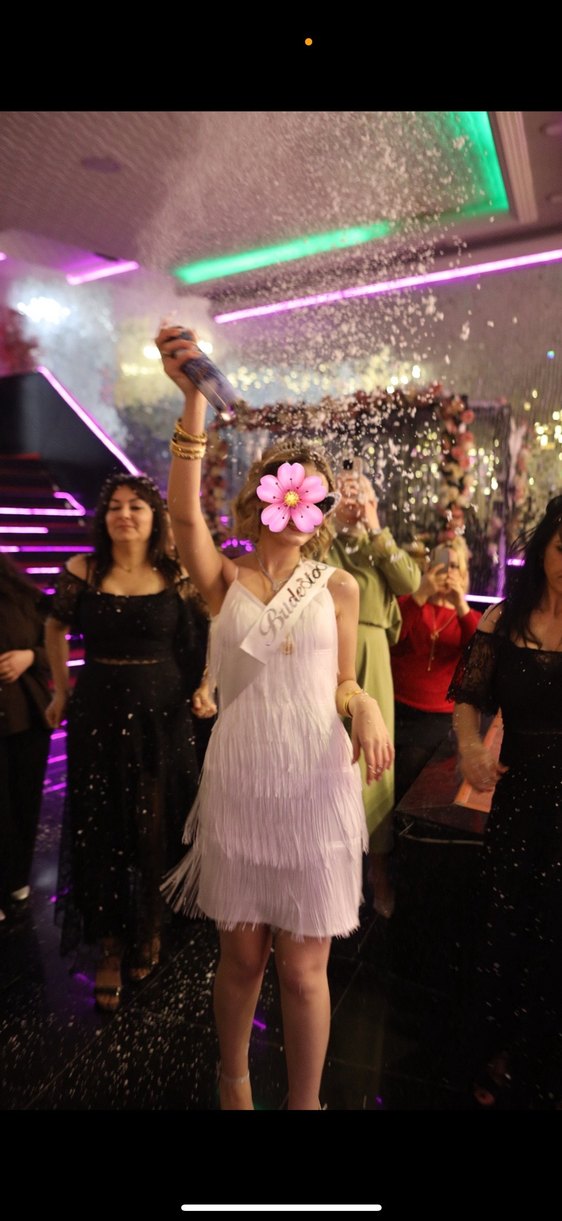 Püsküllü beyaz after - kına elbisesi - Görsel 3