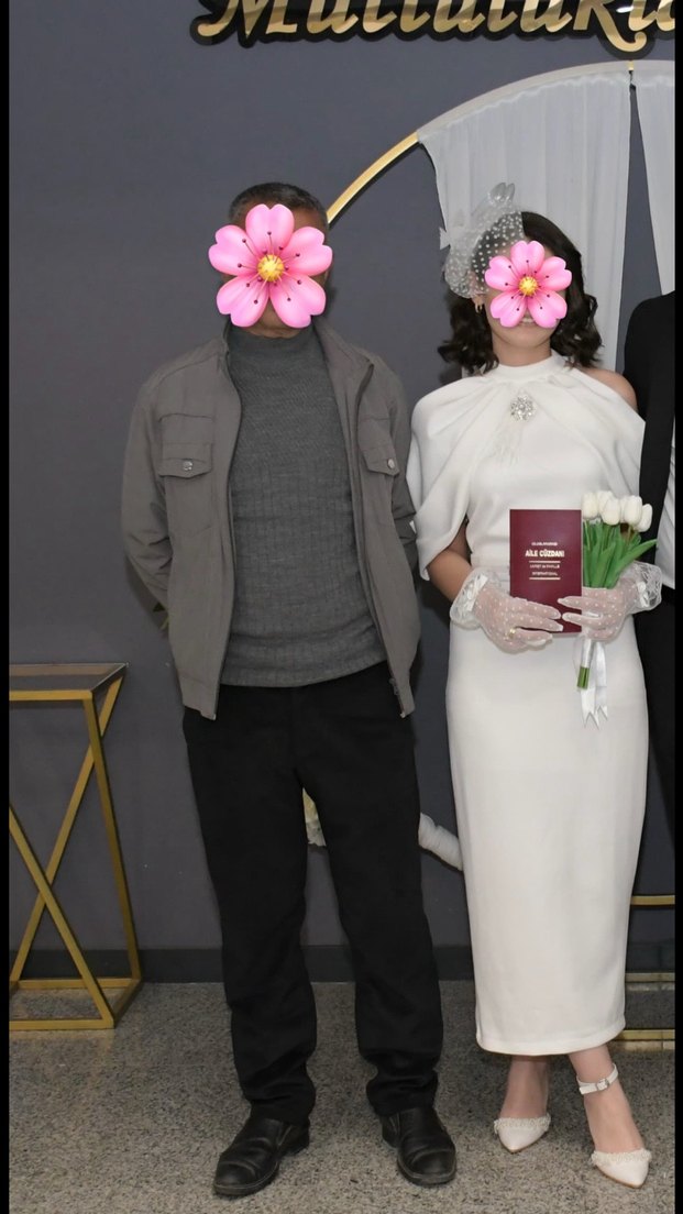 Straplez Midi Beyaz nikah-söz elbisesi - Görsel 2