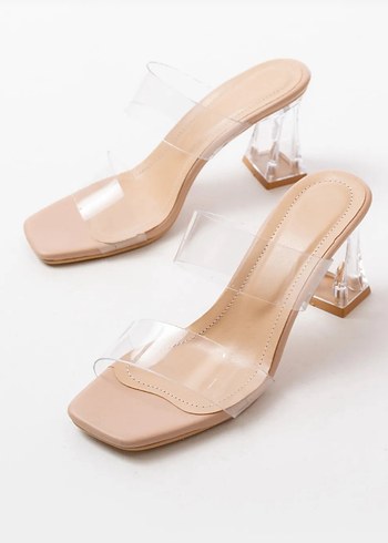 Trendyol & Milla Şeffaf Bantlı Bej Stiletto Topuklu Kadın Sandalet